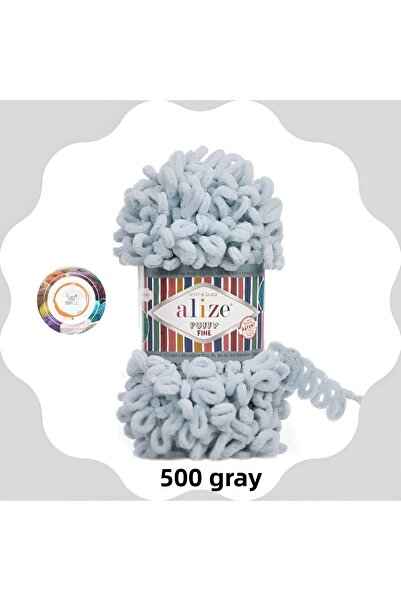 Alize Ață de tricotat manuală Puffy Fine (SINGLE)-100 Gr. 14,5 M Finger Floss...