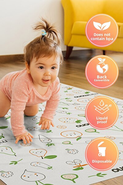 Minimono High Chair Bottom and Activity Cover 3 Rolls 30 Pieces - Cute Fruits