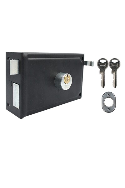 Kale Kilit قلعة 157ae - باب حديدي مع أسطوانة ومدخنة (14 مم - 52 مم) زاوية وأسود صديق للبيئة