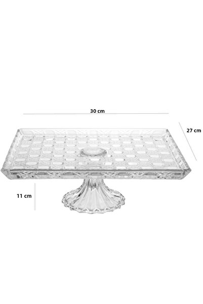 Elegant A multi-use glass serving dish with a base for sweets and fruits, size 31*26*11.5 cm