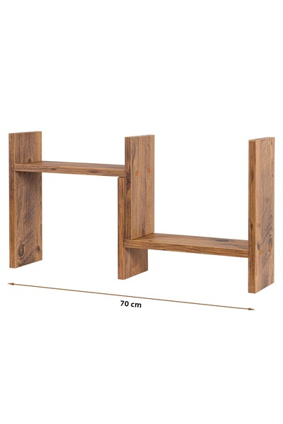 EMİRHANNALBUR منظم متعدد الأغراض على سطح الطاولة، رف توابل مزدوج من خشب الصنو...