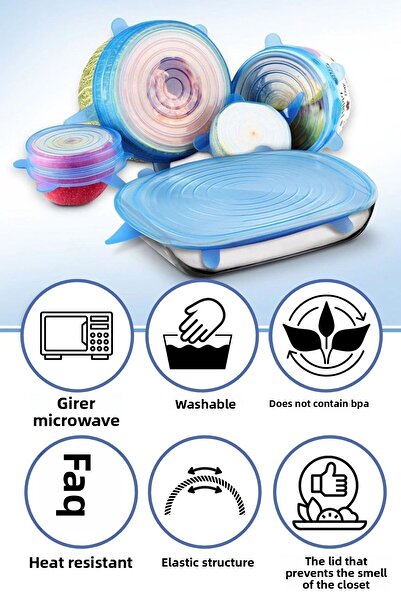 Buffer 6-Piece Silicone Stretch Covers