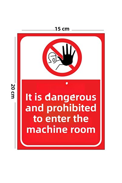 Lucena دخول دائرة الآلة المعدنية خطير ومحظور 15 سم × 20 سم علامة تحذير علامة ...
