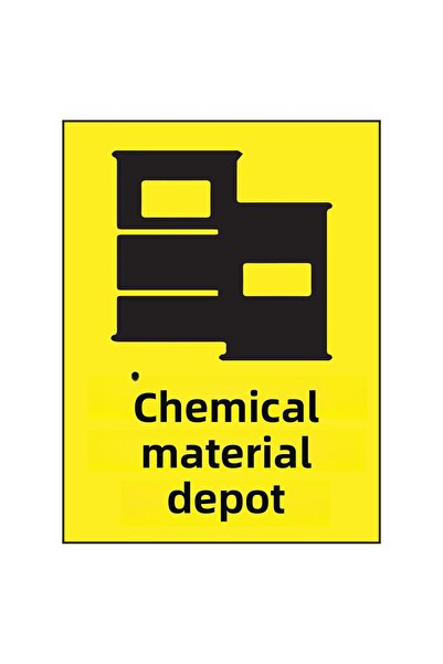 Lucena مستودع المواد الكيميائية المعدنية 15 سم × 20 سم علامة تحذيرية