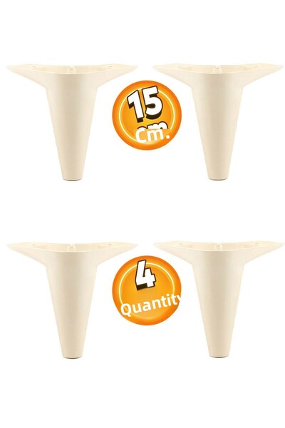 Badem10 Aspen Mobilier de lux Canapea Fotoliu Unitate TV Picior de bază Picioare 15 cm Picior crem (4 buc.)