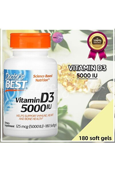 Doctor's Best Βιταμίνη D3 25mcg 1000IU 180 Μαλακές Κάψουλες