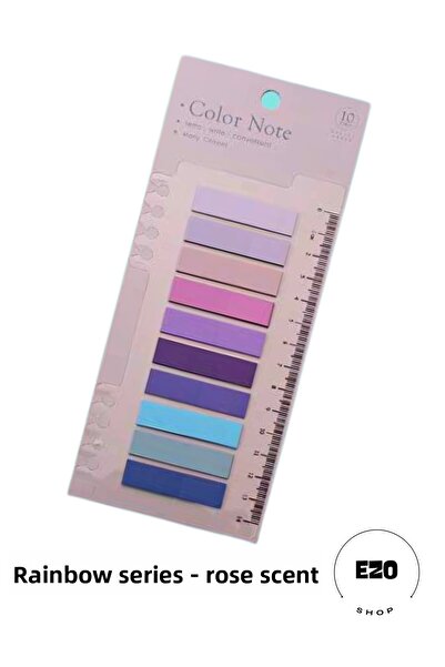 EZOSHOP Post-it Sticky Notes Transparent Colorful Sticky Notepad Label Note Bookmarks 200 Sheets Rose Scent