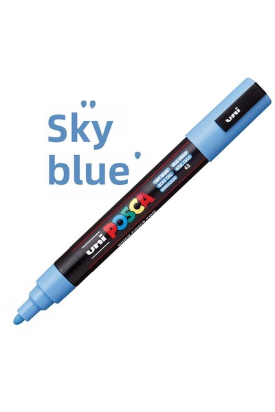 Uni Posca Sky Blue - 3m Marker, 0.9-1.3mm Pc