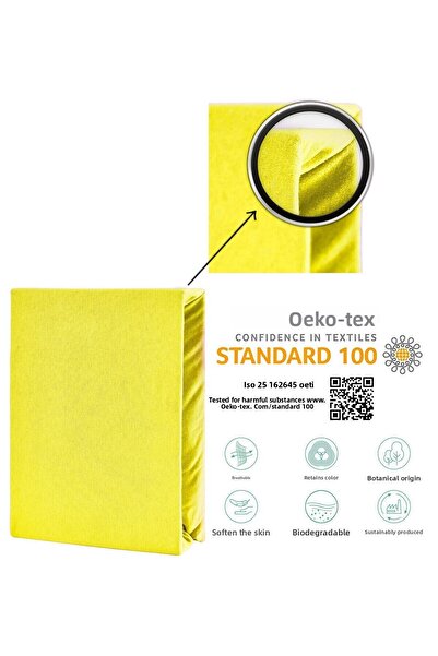 ATACA TEKSTİL Yellow Combed Cotton - Single and Double Fitted Sheet, 100% Cotton Breathable Fabric