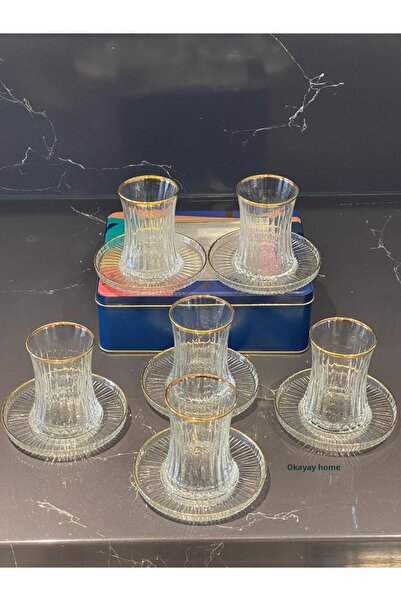 P&ORA PREMIUM KITCHEN PRODUCTS 12 Piece Elysia Cut Solo Star (Shiny) Tea Set Set, Sweetness, Priority Gift