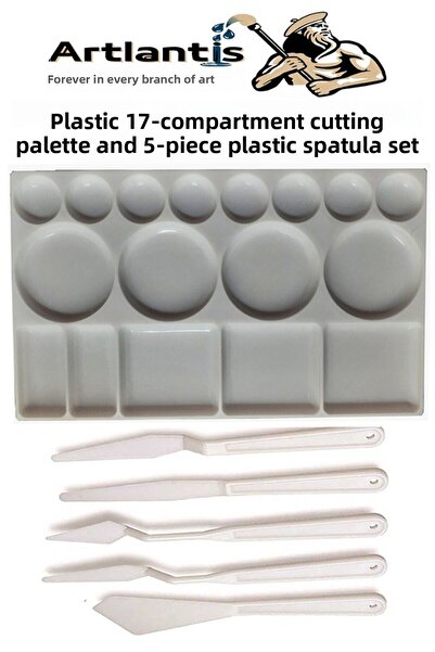 Artlantis Spatulă flexibilă din plastic cu 17 compartimente - Paletă artistic...