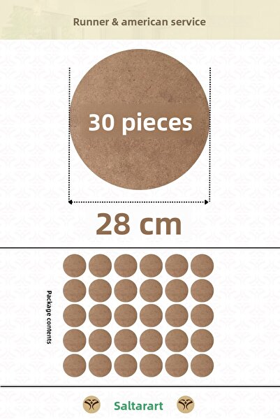 SaltanArt 28 سم قطر 30 قطعة شاحن الخدمة الأمريكية MDF Drolit تحت المغناطيس خش...