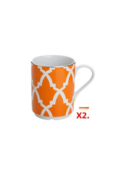 Porland Morocco Pattern Orange Mug 340Cc 2-Piece 04Ap 018895