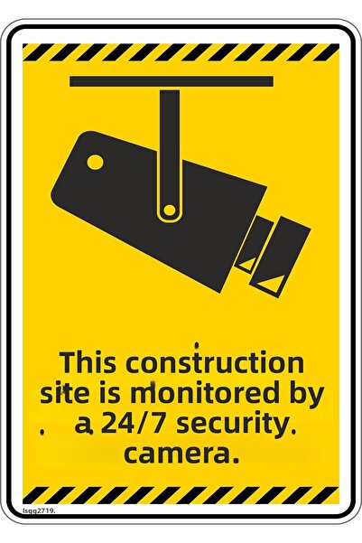 isgtabelam 15×20 سم/3 قطع/ملصق فوسفور/هذا موقع البناء يتم مراقبته على مدار ال...