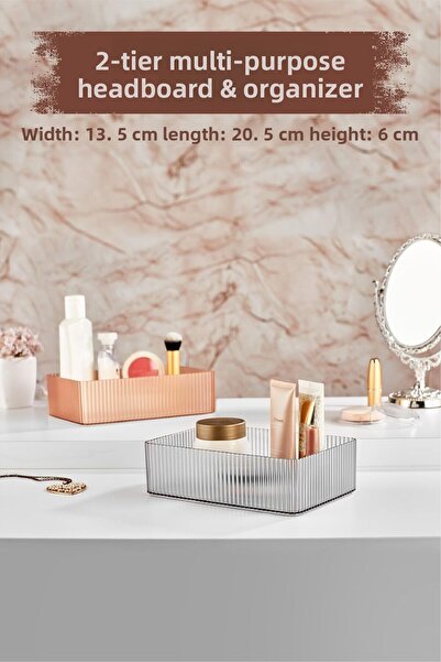 Depa صندوق مكياج قابل للاستخدام مكون من طبقتين وصندوق متعدد الأغراض ومنظم