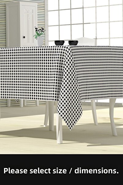 LATTE TEKSTİL مفرش طاولة وطاولة أسود بدون رعاية - من القماش القطني