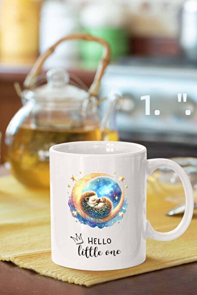 Piktorya كوب مطبوع عليه قنفذ ينام على القمر