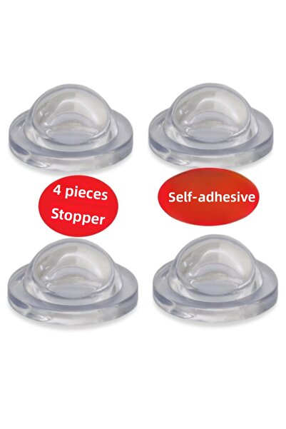 Adilon Opritor de ușă din silicon transparent 4 buc. Bara de protecție autoad...