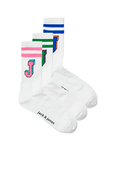 Jack & Jones Jack Jones Jacsıngle J тенис чорапи 3 пакета мъжки бели чорапи 12251466-01
