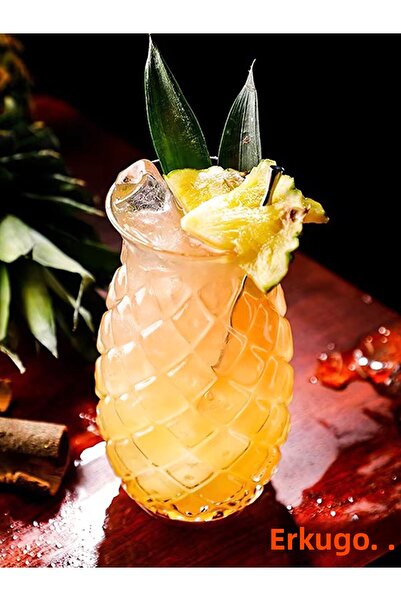 ERKUGO Pineapple Model Heat Resistant 550 ml Borosilicate Presentation Cup - Coffee and Soft Drink Cup