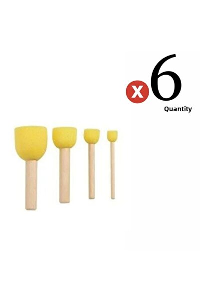 Art Tone Set de 4 perii tampon cu burete (perie cu pompon) Set de 6 piese
