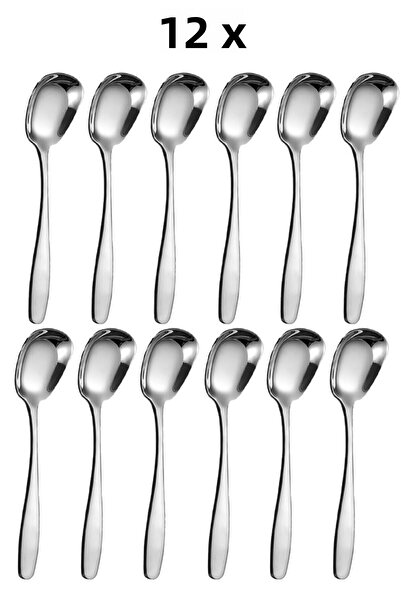 Chavin Steel 12 Pieces Silver Food Ice Cream Salad Dessert Spoon Cin756By-12