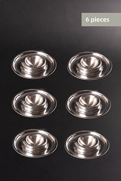 NORREN وعاء بيض دائري من الفولاذ المقاوم للصدأ مكون من 6 قطع - وعاء بيض مع طب...