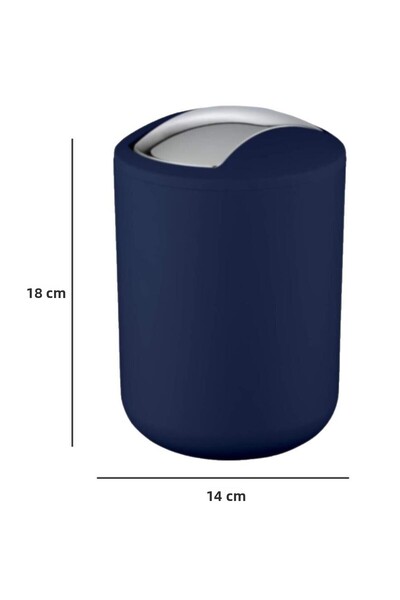 Saban 2-Piece Trash Can Navy Blue (Brazil Model) 6.4 and 2 Liters