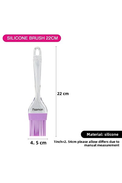 Fissman Silicone Basking Brush 22cm,Marinating Kitchen Brush for BBQ, Grilling, Baking (Purple)