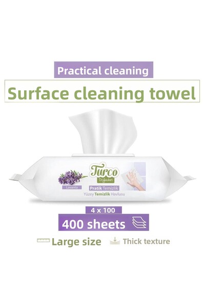 Baby Turco Turco Doğadan Practical Surface Cleaning Towel Lavender 100X4 Pieces