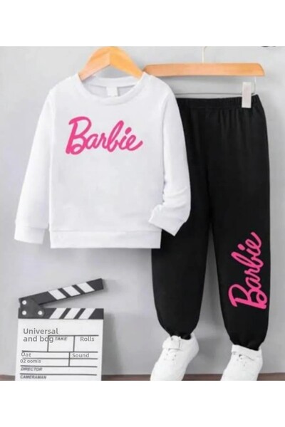 BEBEĞİME ÇORAP Set de trening gros cu imprimeu alb și negru pentru fetiță - 3 fire ridicate