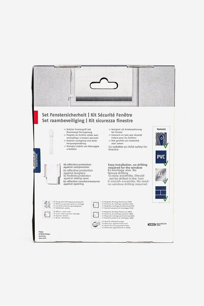 Abus مجموعة قفل النافذة الكاملة، باللون الأبيض