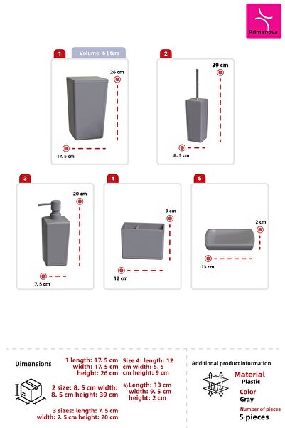 Prima Nova Gray Biga Bathroom Set