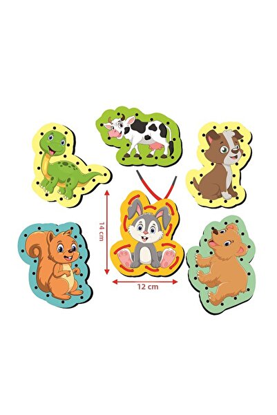 eryatex Wooden Toy Montessori Rope Threading Educational Toy With Holes Color...