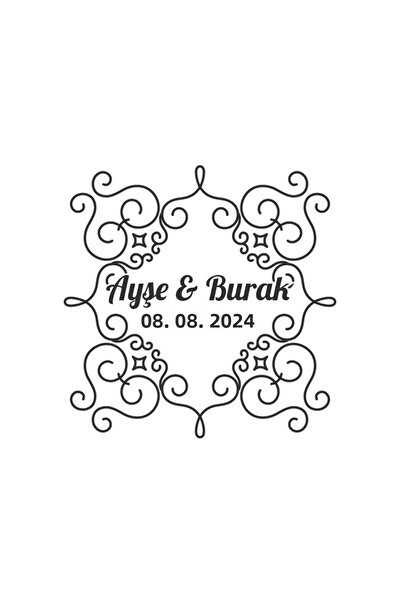 Reysa Tasarım ملصق دائري بأوراق الشجر والفواكه الشتوية هينا خطوبة زفاف 3x3 سم ملصق مخصص / 50 قطعة ملصق