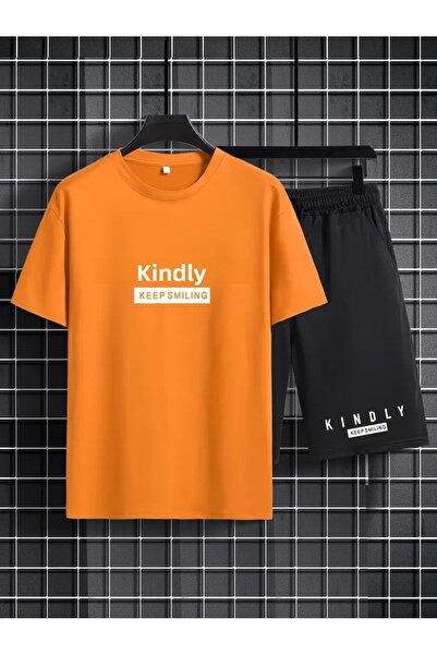 DAXİS Sportwear Company طقم رجالي مطبوع - تي شيرت وشورت سفلي