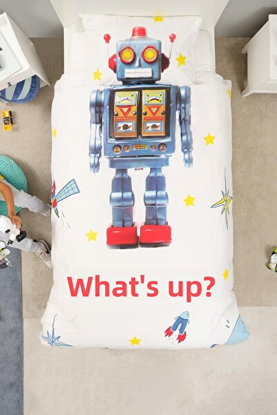 Karaca Home Young Robot 100% Cotton Single Quilt Cover Set