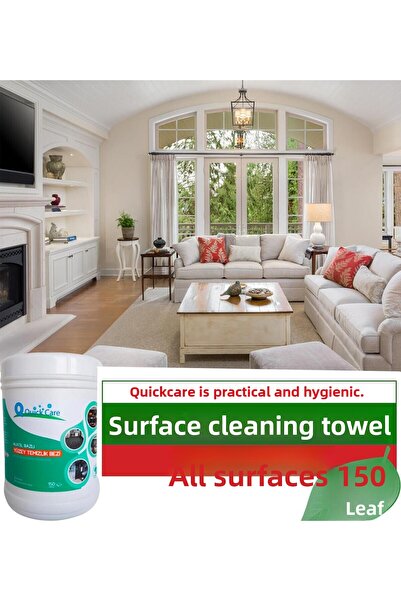 Q Quick Care Quickcare 150 ورقة - منشفة تنظيف الأسطح المطهرة برائحة الليمون