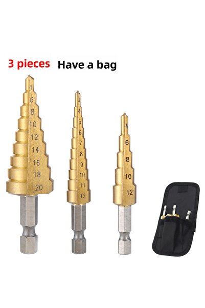 Choice1 مثقاب متدرج سداسي Y02-3PC 4-12-20 4-32 مم 4-20 مم من الفولاذ عالي الس...