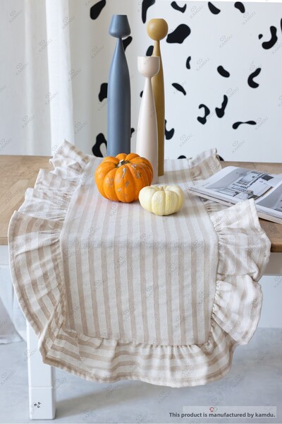 Chicvente سجادة أمريكية من الكتان القطني 100% بتصميم كلاسيكي مكشكش مقاس 40×12...