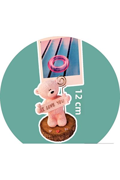 Rota Hediyelik Cute Pink Bear Note Holder I Love You Note Holder Photo Holder Office Decor Valentines Day Gift