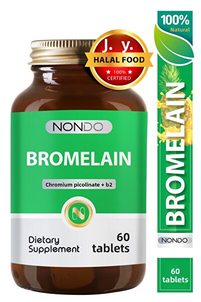 Nondo Bromelain 2400 Gdu 750Mg Chrome Picolinate 60 Tablets (Bromelian Pineapple Extract Chrome Picolinate B2)