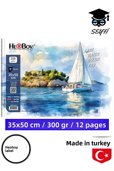 SEYFİKİRTASİYE 35X50 Sketching Black Pencil Drawing Notebook 300 Gr Ring Bound 12 Sheets Herboy