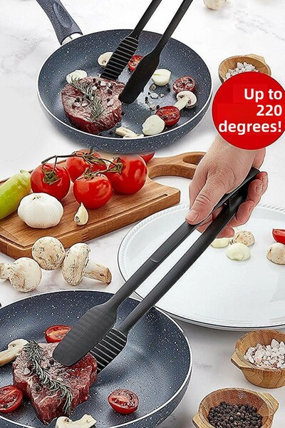 BARENDA ملقط شواء فاخر متين مقاوم للحريق وغير لاصق - ملعقة لحم كرات اللحم المهر