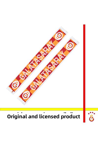 Galatasaray Αδειοδοτημένο κίτρινο κόκκινο καρό μαντίλι