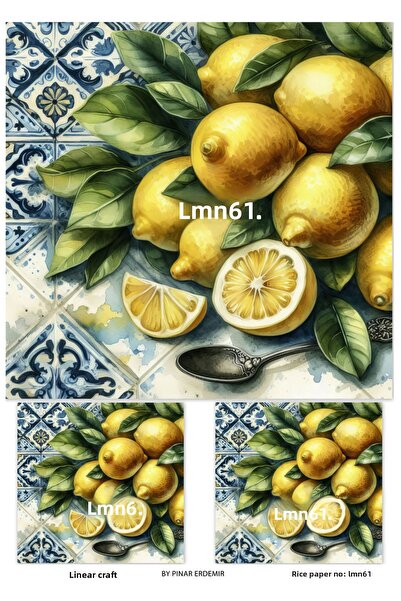 LİNEART ورق تزيين نحاسي من سلسلة الليمون بنمط الليمون 29 × 42 سم رقم: LMN61