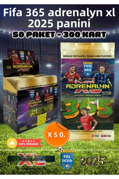 Doğan Oyuncak Dünyası Panini Fifa 365 Adrenalyn XL 2025 Player Card - Football Player Cards - Trading Player Card - 50 Pack
