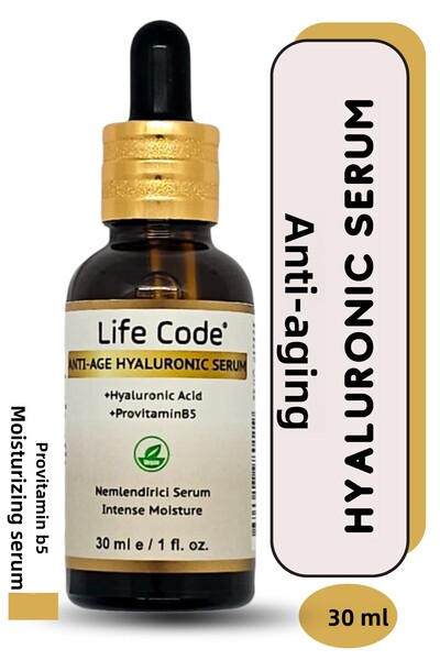 LİFE CODE سيروم حمض الهيالورونيك للبشرة مضاد للشيخوخة ومرطب ومجدد للبشرة 30 مل.