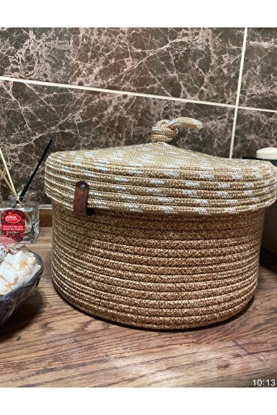 BEVEZ HOME 25x15 Ψάθινο Φόρεμα Ύφανσης - Διπλό Χρώμα Καλάθι Πολλαπλών Χρήσεων