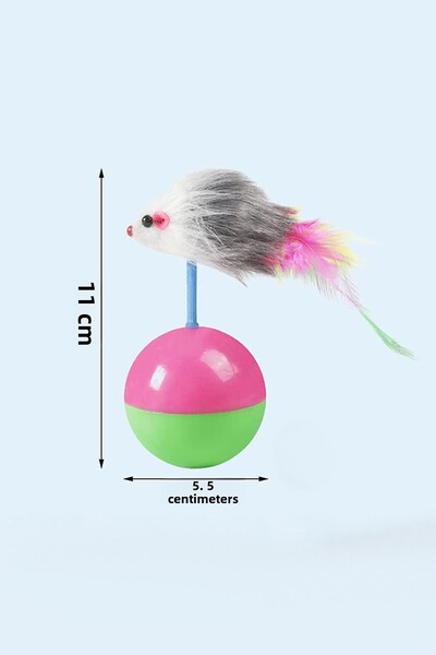 Otaru Hacı Yatmaz Cat Toy Catching Game with Mouse Ball Moving Pet Fun Activity Game